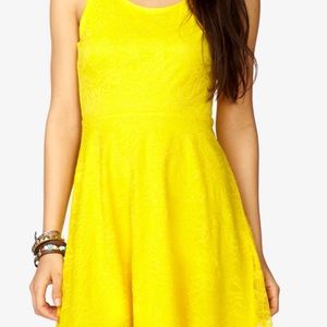 Yellow Forever 21 night out dress size S